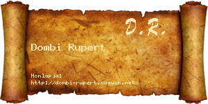 Dombi Rupert névjegykártya